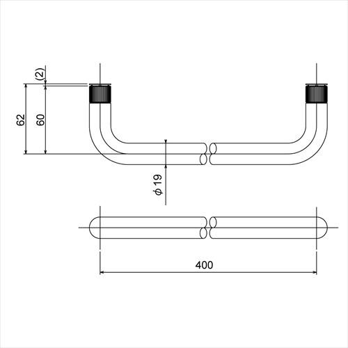 タオル6 タオル掛シングル 六角タッピングネジ6mm付 [R2203-S-400] リラインス