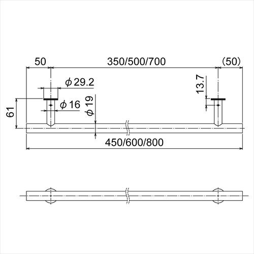 リラインス タオル掛 R4603-800 A Reliance（リラインス） タオル掛 六角タッピングネジ6mm付 [R4603-800