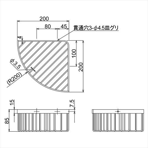ワイヤートレーコーナー深型 ステンレス [R9102-CM] リラインス RELIANCE le bain_1