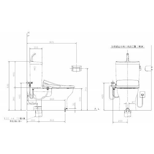 トイレ エディ848 4.8L便器+タンク(手洗付)+温水洗浄便座 アサヒ衛陶 [RA3848TR911LW] ラブリーホワイト 標準仕様 法人様限定 メーカー直送_4
