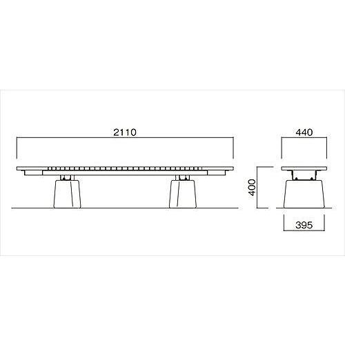 再生木材サークルベンチ RB-44シリーズ RPウッドタイプ コンクリート脚