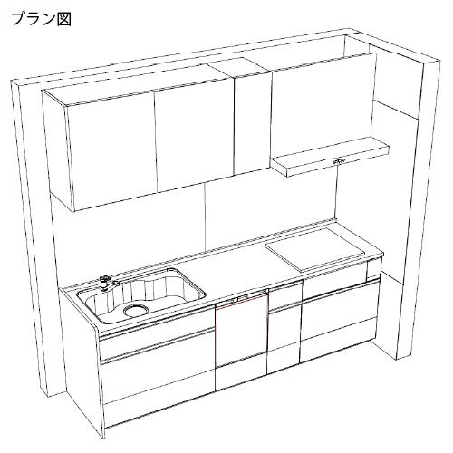 関西エリア限定商品 システムキッチン Rdel リフィット タカラスタンダード [rdel02] I型 W2400mm 食洗機付 加熱機器なし  メーカー直送 |  | 01