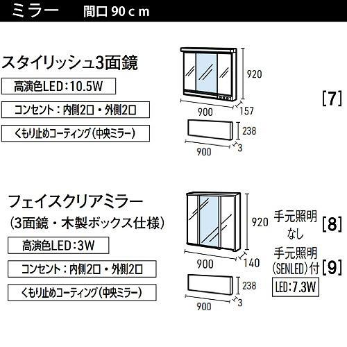 洗面化粧台 リジャスト タカラスタンダード 間口90cm グループ1
