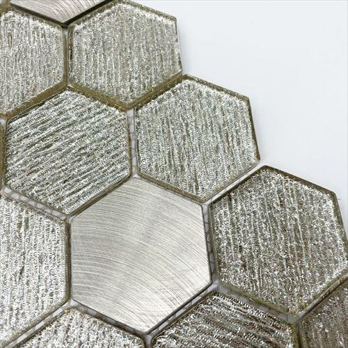 フロアタイル 床タイル 玄関ポーチ 玄関タイル タイル ガラスタイル メタル [RSBL233] 300角 15枚入 マヤリカ メーカー直送 |  | 01