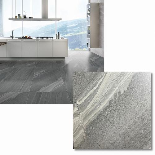 フロアタイル 床タイル 玄関ポーチ 玄関タイル 室内床・壁・玄関 セラミックタイル [RSML126154] グレー 濃 600角 1セット4枚入り マヤリカ メーカー直送 | 