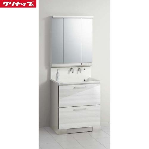 洗面化粧台 S(エス) クリナップ cleanup [M-753SRNE+BSRH75KWSSWCWTSI] 間口750 3面鏡 ルーチェウッドホワイト セットプラン  メーカー直送 | 