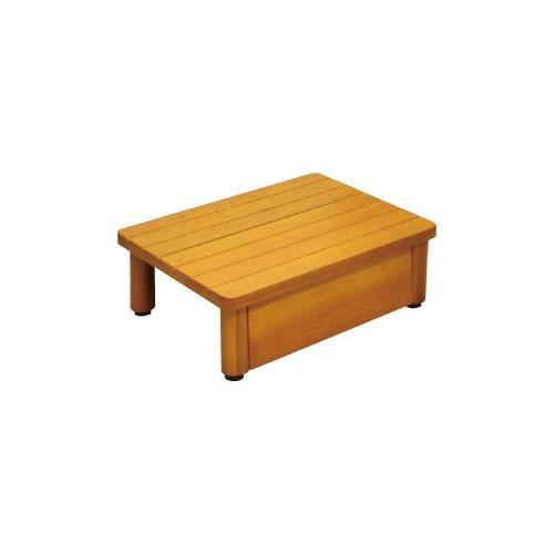 玄関用 木製踏台 マツ六 [SD450-180] W450×H180~190×D350mm ミディアムオーク 不陸調整用アジャスター付4トン配送 車上渡し 法人様事務所入限定 メーカー直送 | 