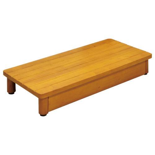 玄関用 木製踏台 マツ六 [SD750-150] W750×H150~160×D350mm ミディアムオーク 不陸調整用アジャスター付4トン配送 車上渡し 法人様事務所入限定 メーカー直送 | 