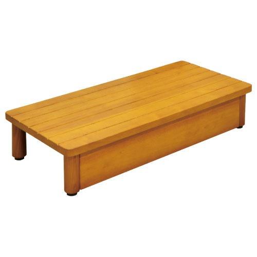 玄関用 木製踏台 マツ六 [SD750-180] W750×H180~190×D350mm ミディアムオーク 不陸調整用アジャスター付4トン配送 車上渡し 法人様事務所入限定 メーカー直送 | 