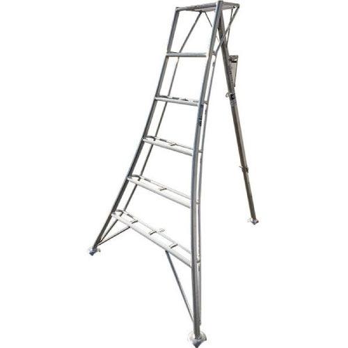 アルミ園芸三脚 足掛け付き 6尺タイプ [SIN-06] 最大使用重量100kg 軽量な道具を引掛けられるステップ付 シンセイ  法人様限定 メーカー直送 | 