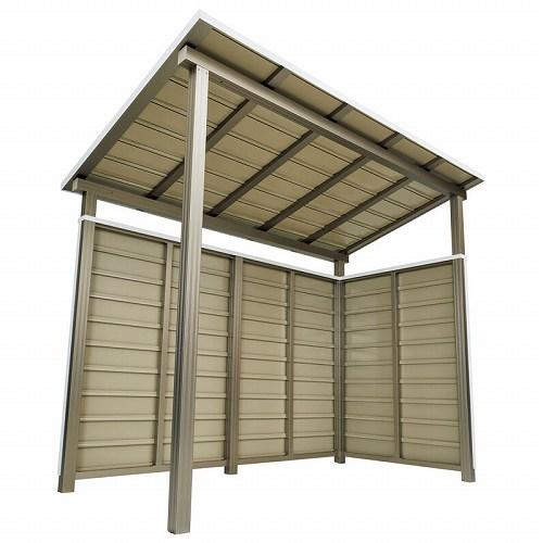 屋根付き門柱 かもん門柱 ソレヤネ -SOREYANE- [SRY-SET-L-YRE-YGR] 左向き 屋根：レンガ 壁：グリーン 美濃クラフトメーカー直送 |  | 04