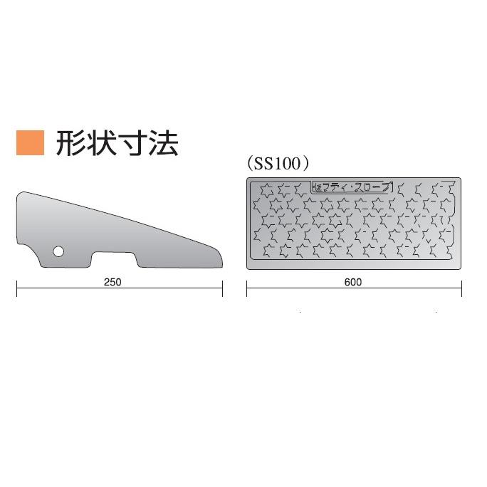 段差スロープ セフティスロープ [SS-100] グレー 100mm段差用 駐車場 