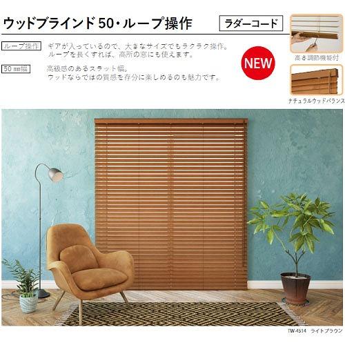 ウッドブラインド50 ループ操作ラダーコード仕様 幅181~200×高さ181~200cm [UB50RC181-200-181-200] 立川機工タチカワ 変更キャンセル不可 メーカー直送_2