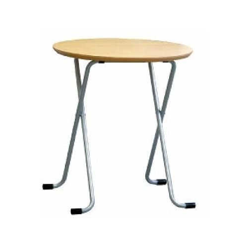 テーブル 丸  ナチュラル/シルバー [W-63TA] 机 ルネセイコウ メーカー直送 | 