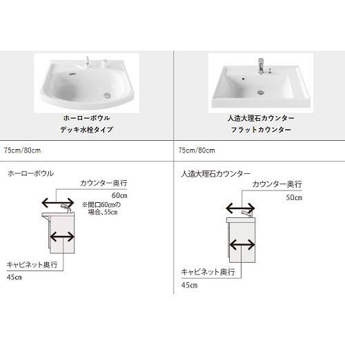 洗面化粧台 ウィット Wit タカラスタンダード [wit750pplan] 間口750 洗髪シャワータイプ 自由にカスタム |  | 01