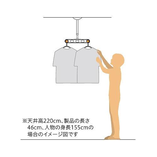 軒天用物干 ホスクリーン ZA-0645型 アーム長さ450mm 全長460-530-600mm 2本組セット ダークブロンズ [ZA-0645-DB] 木下地取付パーツ付 高さ調節可 川口技研 |  | 03