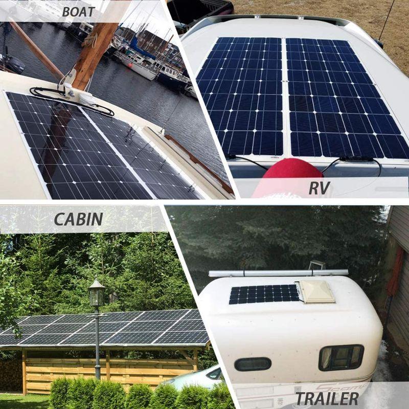 XINPUGUANG ソーラーパネル 100W 12V 単結晶 フレキシブル 太陽光発電 柔軟 極薄 軽量 携帯便利 RV キャンピングカー  :20220810102454-00366:EーKOーBO - 通販 - Yahoo!ショッピング