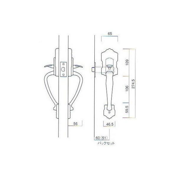 長沢製作所 古代 KODAI コダイ 玄関 ドアノブ キャッスルジュニア