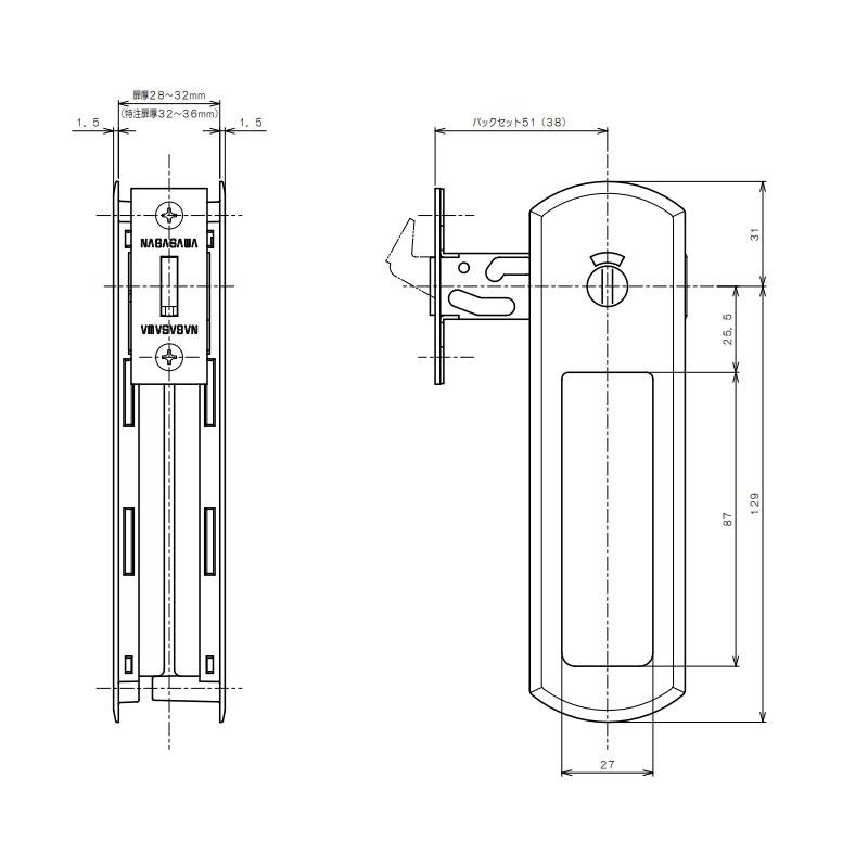 長沢製作所 GM 引戸錠 表示錠 HT-MW41 バックセット51mm 引戸 GT WB SB : ウォルフマート - 通販 - Yahoo ...