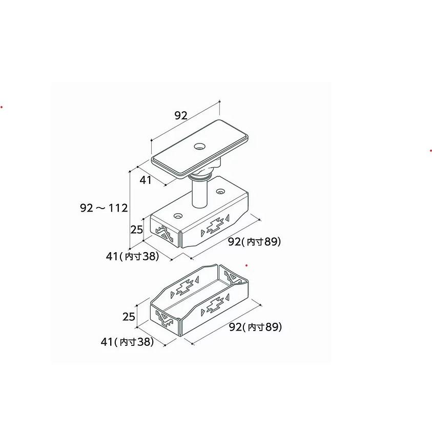 2ｘ4 アジャスター DIY 棚受け 壁 柱 サポート 収納パーツ XSP-6624 ネイティブフルセット｜e-komebiyori｜03