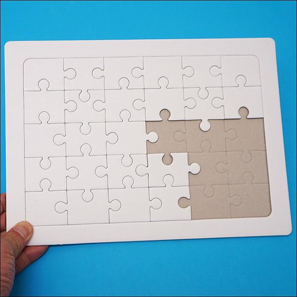 お絵描き白いジグソーパズル (28cm×20cm) 30ピース/動画有 / メール便