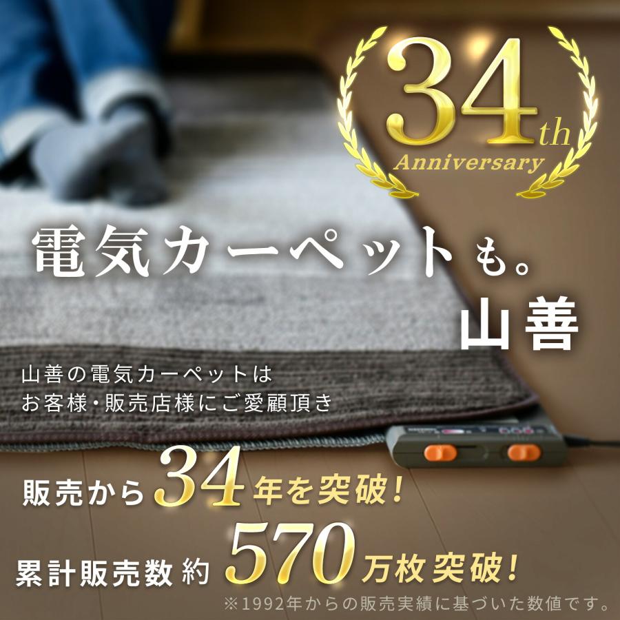 山善（YAMAZEN） ホットカーペット 2畳 小さく折りたためる ホット