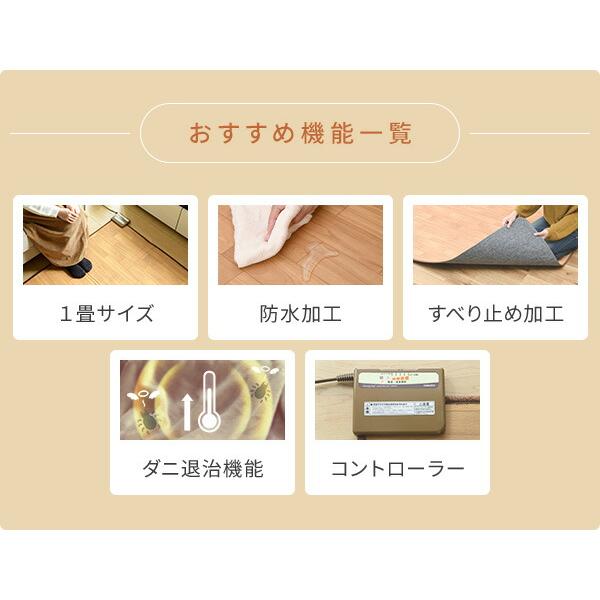 山善 フローリング調ホットカーペット 防水 拭ける 暖房面切替 ダニ