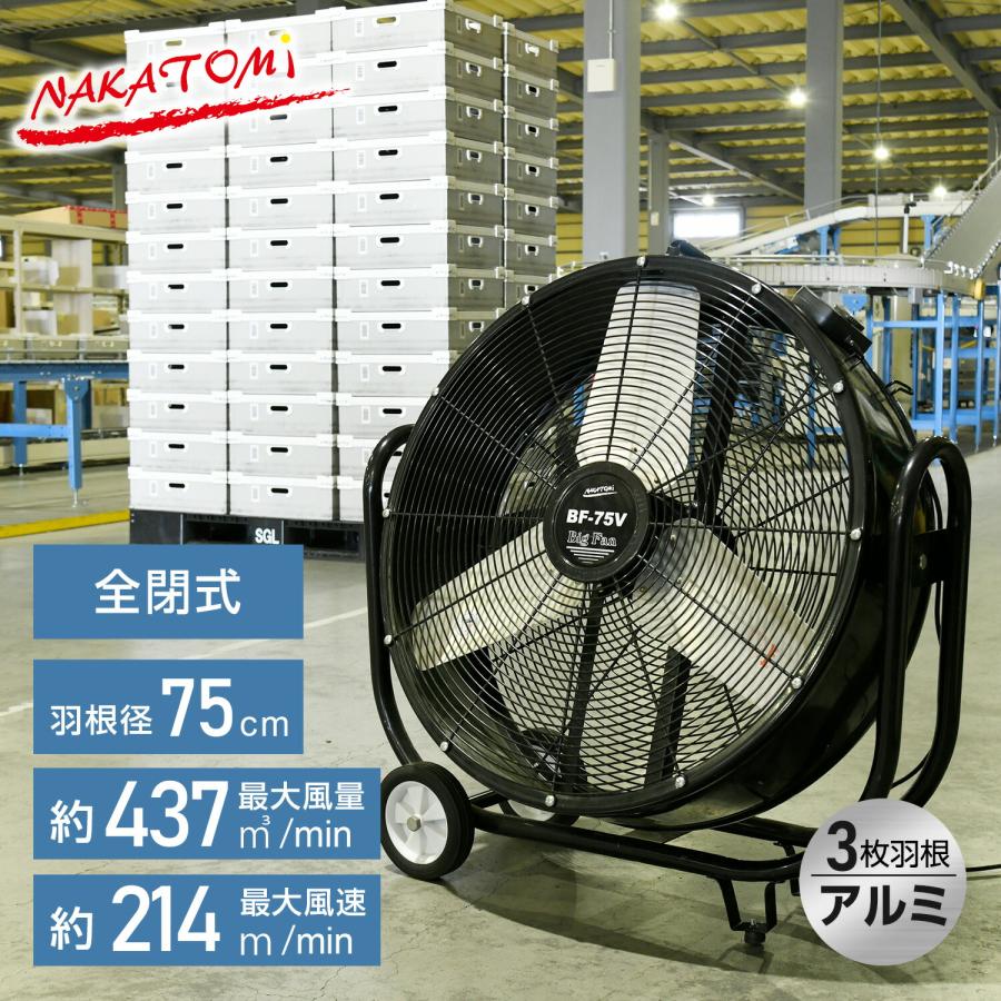 ナカトミ 工場扇 産業用送風機 75cm羽根 ビッグファン (床置風洞扇