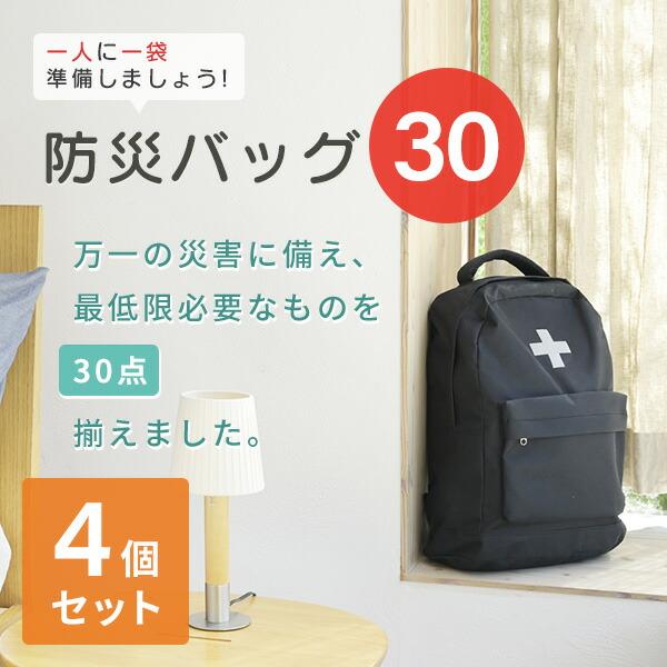 山善（YAMAZEN） 4個セット 防災セット(災害対策30点セット) 家族 4人