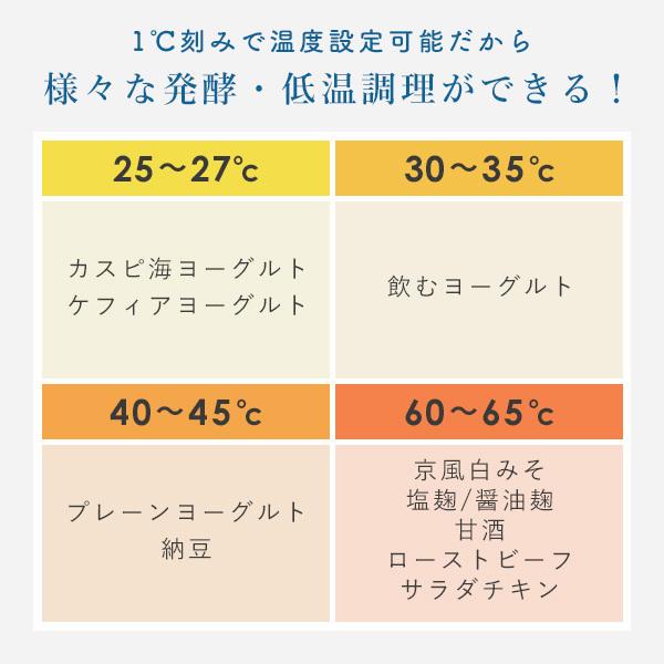 ヨーグルトメーカー 甘酒メーカー 山善 発酵メーカー 低温調理 温度調整 1L YXA-101(W) 牛乳パック 飲むヨーグルト 麹 納豆 味噌 人気｜e-kurashi｜09