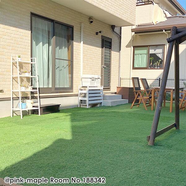 山善（YAMAZEN） 人工芝 防草シート付き 1m×2m U字固定ピン6本入り