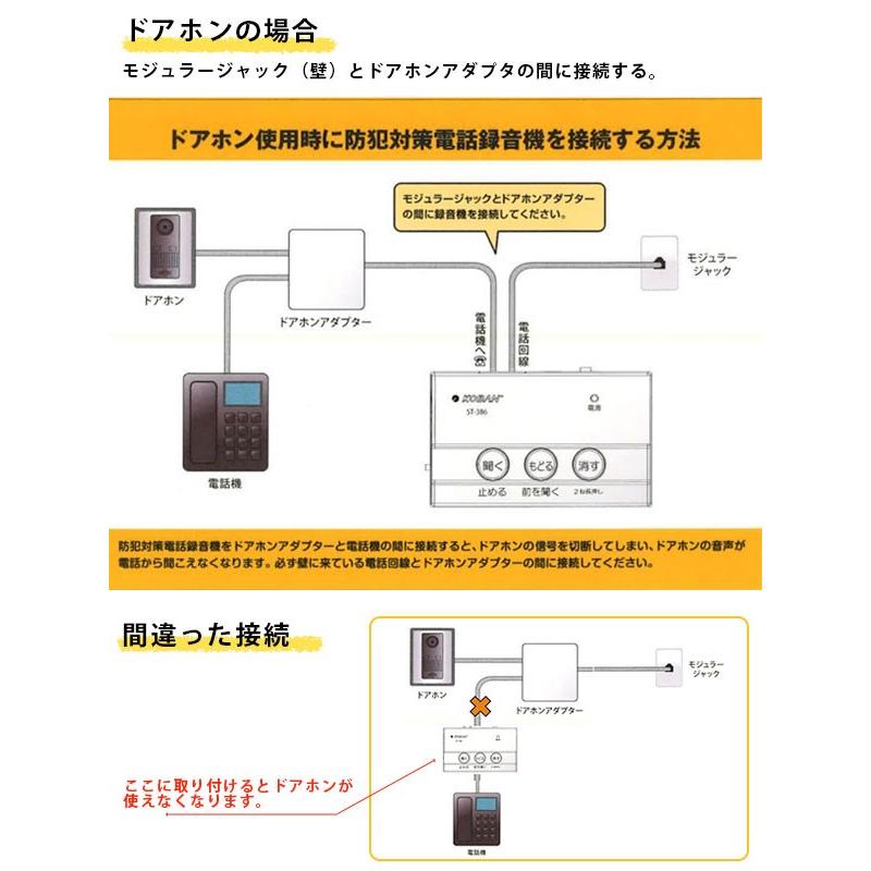 防犯対策電話録音機 ST-386 電話機 電話 録音機 電話録音装置 通話録音 振り込め詐欺対策 オレオレ詐欺対策 給付金詐欺 防犯 敬老の日 ボイスレコーダー｜e-kurashi｜05