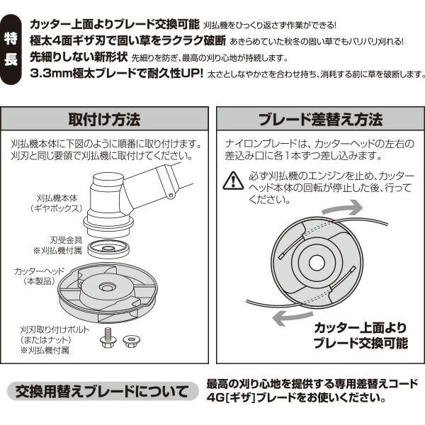 山善（YAMAZEN） ナイロンカッター 刈払機用差込み式 (太さ3.3mm