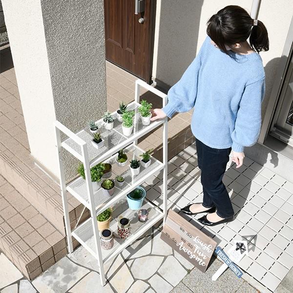 山善 ガーデンラック 屋外 3段 おしゃれ HBR-3/BBR-3 : くらしの