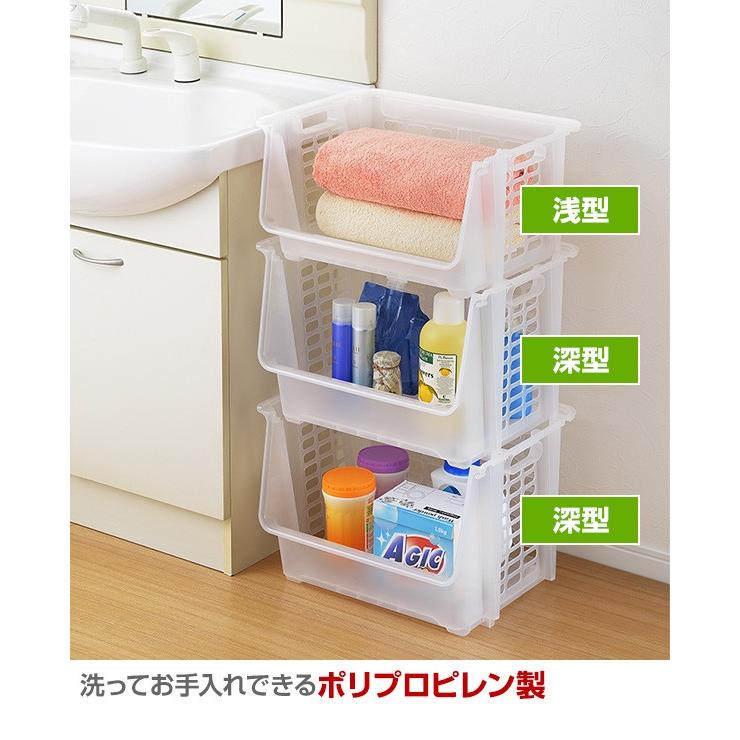 SANKA 収納ケース 収納ボックス ナチュラ ストックス/浅型 4個セット