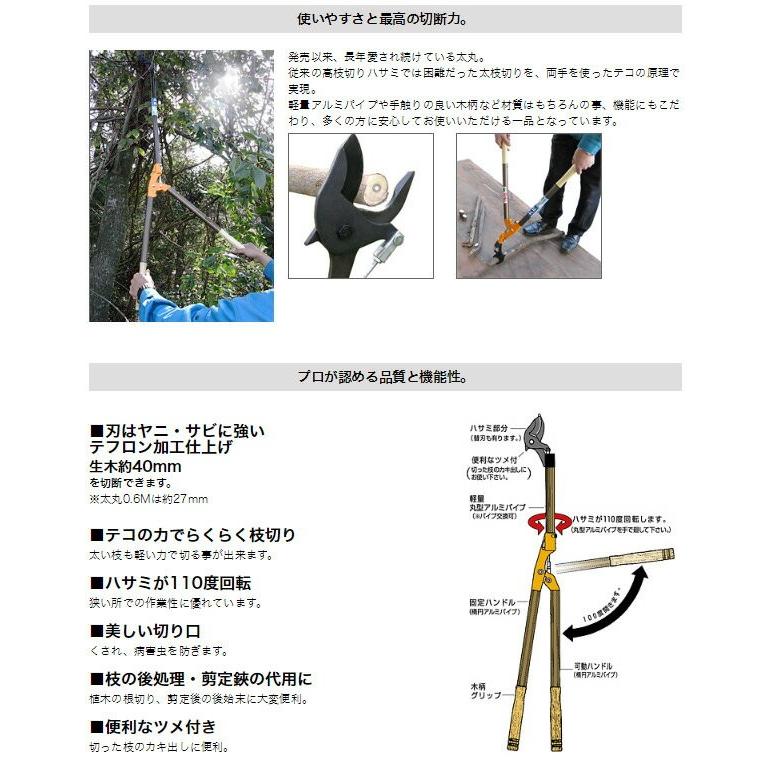 ニシガキ工業 太枝切りばさみ 太丸 ミニ 0.6m N-151 太枝切りバサミ 太