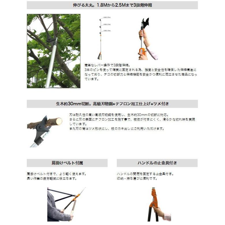 ニシガキ工業 太枝切りばさみ 高枝切りばさみ 太丸伸縮 肩掛けベルト