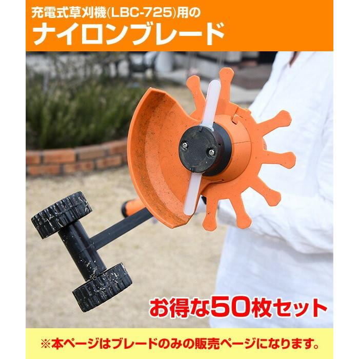 【新品未使用】草刈機・刈払機用替刃・アタッチメント5点セット 山善（YAMAZEN） LBC-725用 ナイロンブレード 50枚セット LBCK-120