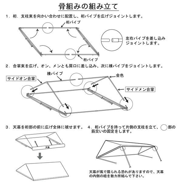 ワンタッチ ひろびろ空間キングテント 1×1.5間 CNT-1×1.5-W ホワイト｜e-kurashi｜09