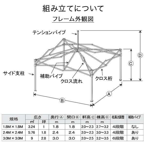 越智工業所 ワンタッチ オールアルミ60秒テント 2.4×2.4m MNT-2.4×2.4