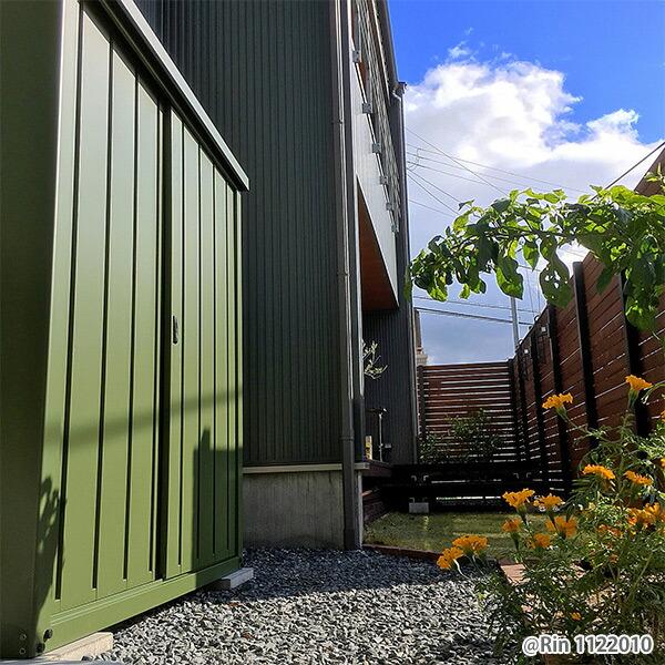 物置 屋外 おしゃれ 大型 (幅150奥行75高さ154) DSLB-1515 カーキ  