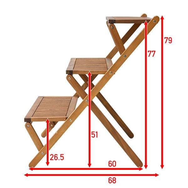 山善（YAMAZEN） ガーデンラック 屋外 3段 木製 おしゃれ MPS-3