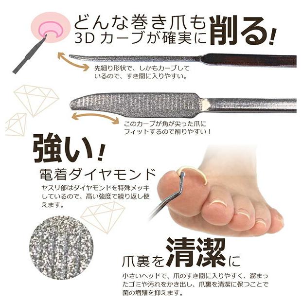 柳瀬 やすり 爪やすり 巻き爪用ダイヤやすり RO-MDY シルバー