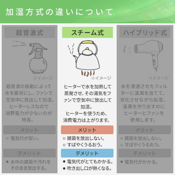 山善（YAMAZEN） 加湿器 スチーム式 大型 スチーム式加湿器 スチーム