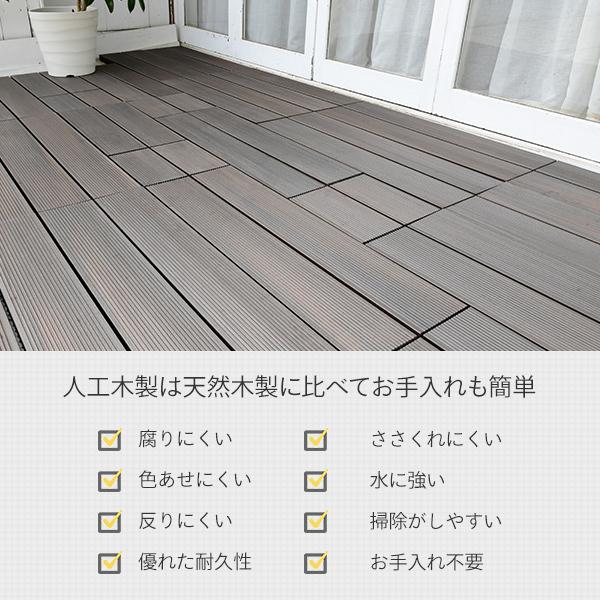 ウッドデッキ 人工木 DIY 床材 ウッドパネル 幅30×奥行60cm 4枚セット MGD-60*4｜e-kurashi｜08