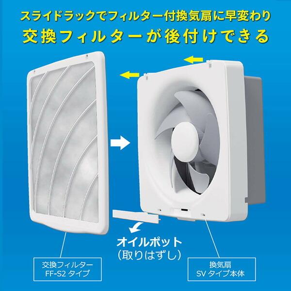 日本電興 換気扇 一般換気扇 羽根径15cm SV-15K ホワイト 台所用換気扇