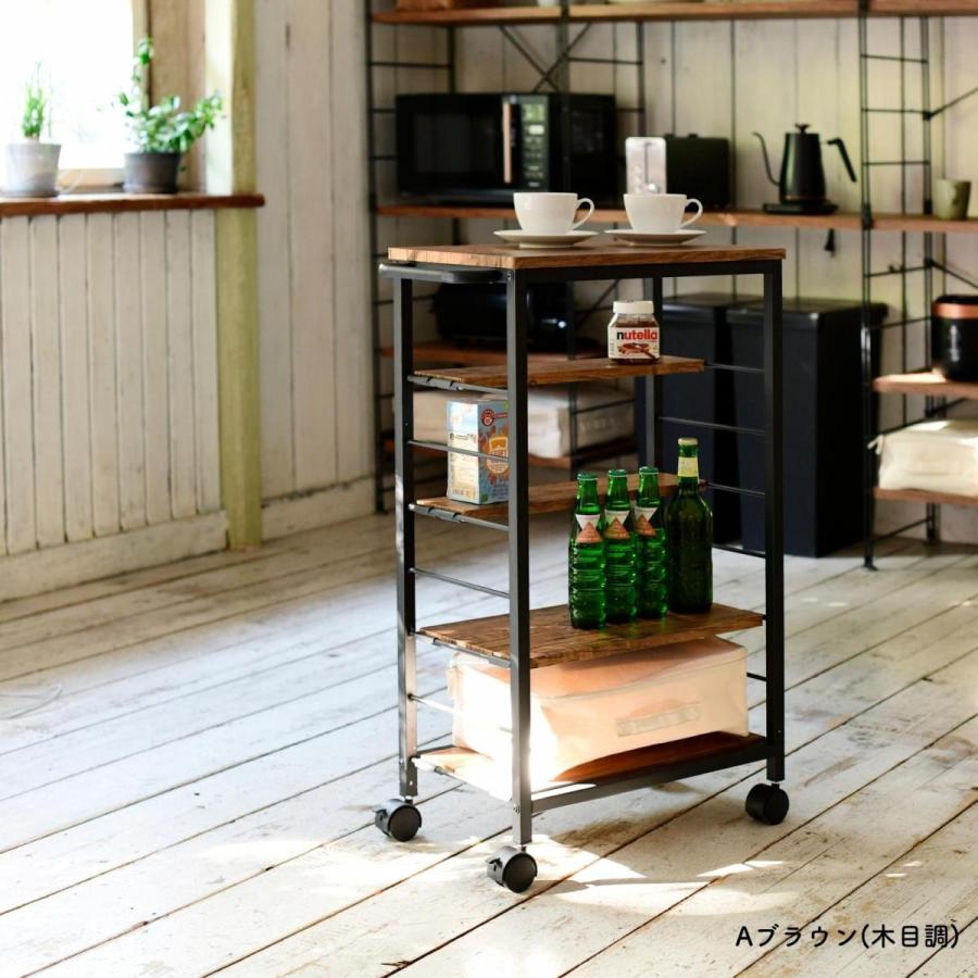 山善（YAMAZEN） ワゴン 棚が動かせる キッチンワゴン ハイタイプ 幅30