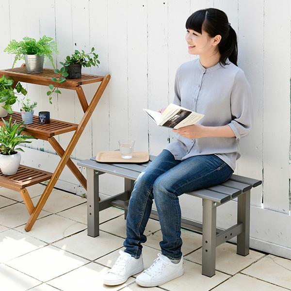 山善（YAMAZEN） 縁台 ガーデンファニチャー アルミ アルミ縁台 ベンチ