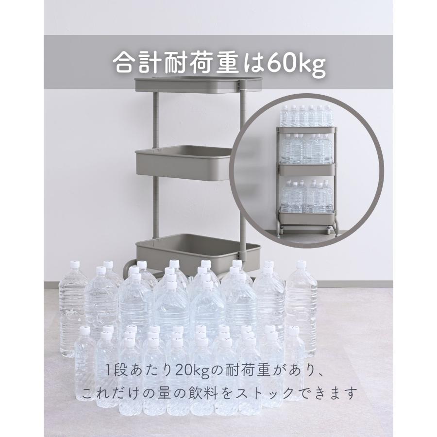 山善（YAMAZEN） キッチンワゴン キャスター付き バスケットトローリー