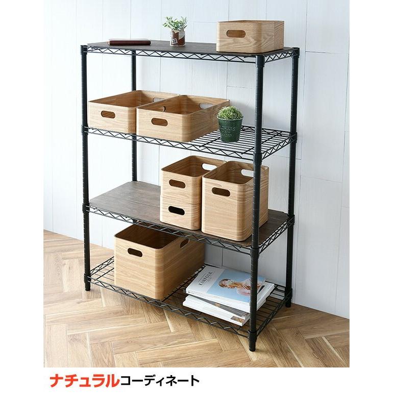 山善（YAMAZEN） 収納ケース 収納ボックス 木箱 幅19 スリム